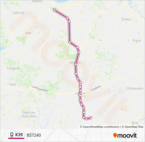 K39 Train Line Map
