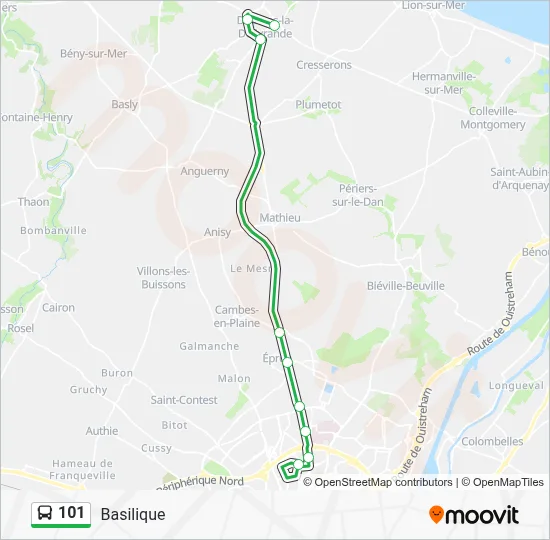 Plan de la ligne 101 de bus