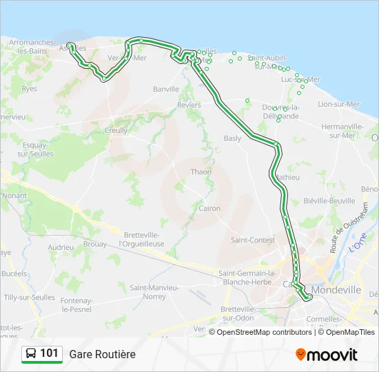 Mapa de 101 de autobús
