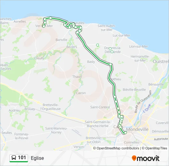 Mapa de 101 de autobús