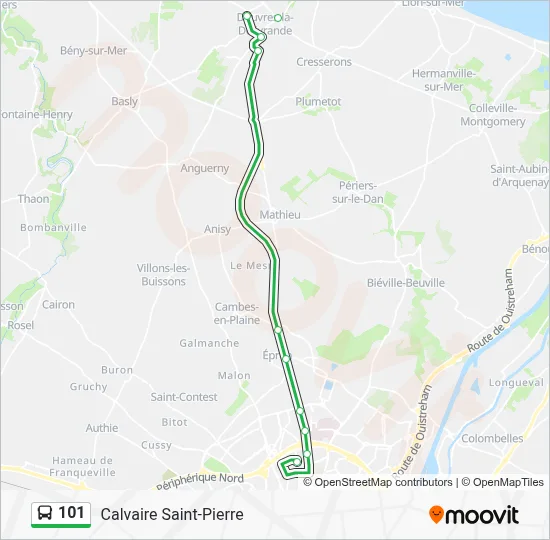 Mapa de 101 de autobús