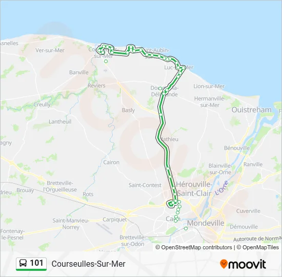 Plan de la ligne 101 de bus