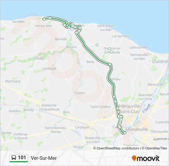 Plan de la ligne 101 de bus
