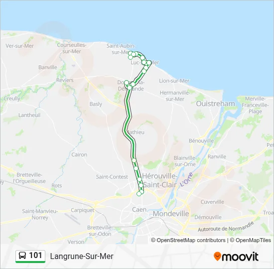 Plan de la ligne 101 de bus