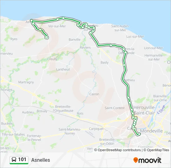 Plan de la ligne 101 de bus