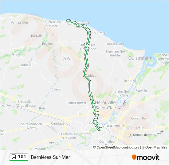 Mapa de 101 de autobús
