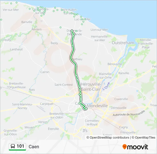 Plan de la ligne 101 de bus