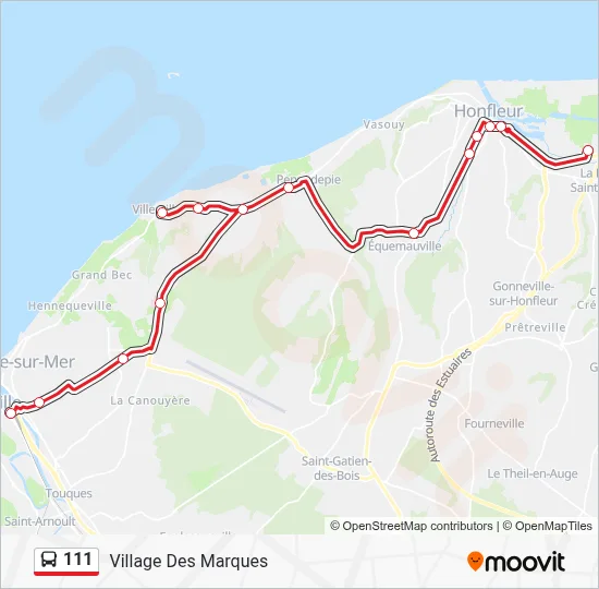 Mapa de 111 de autobús