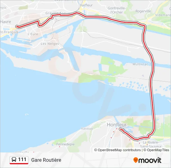 Mapa de 111 de autobús