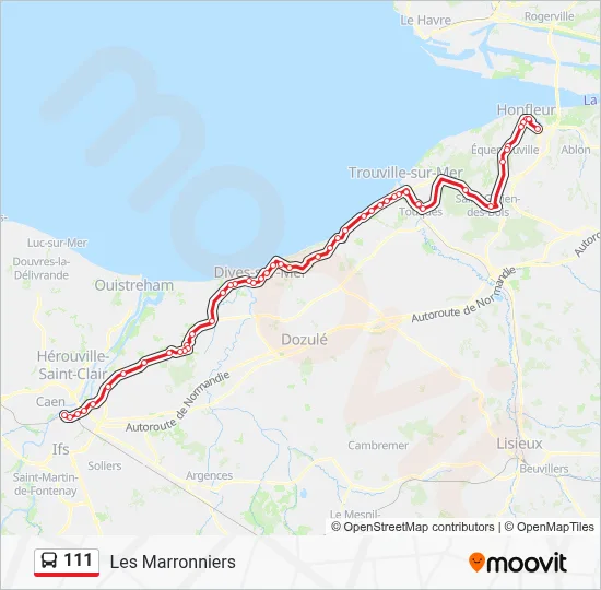 Mapa de 111 de autobús