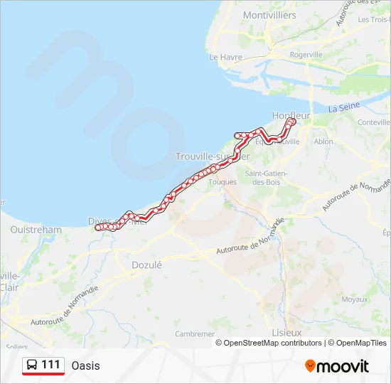 Plan de la ligne 111 de bus