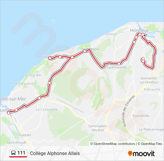 Mapa de 111 de autobús