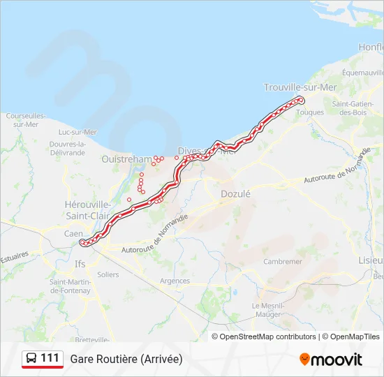 Plan de la ligne 111 de bus