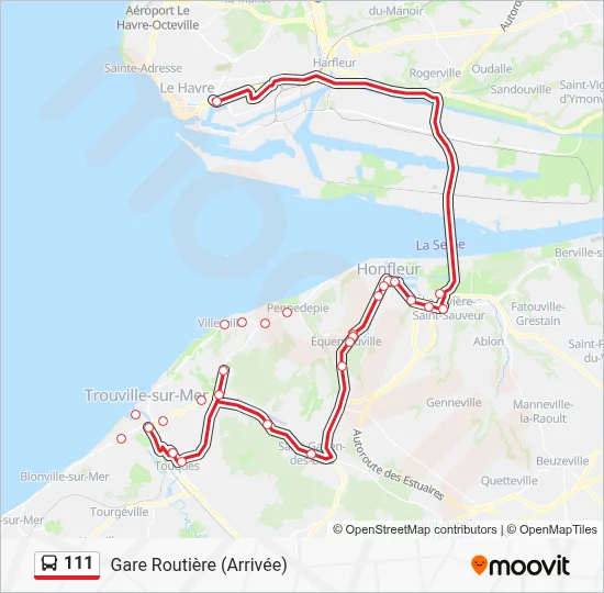 Plan de la ligne 111 de bus