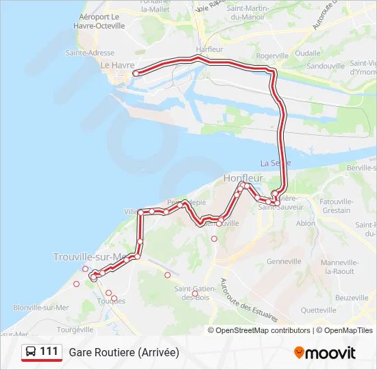 111 Bus Line Map