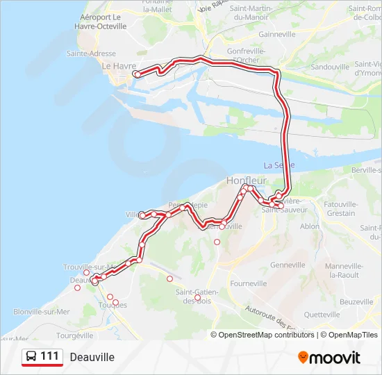 111 Bus Line Map