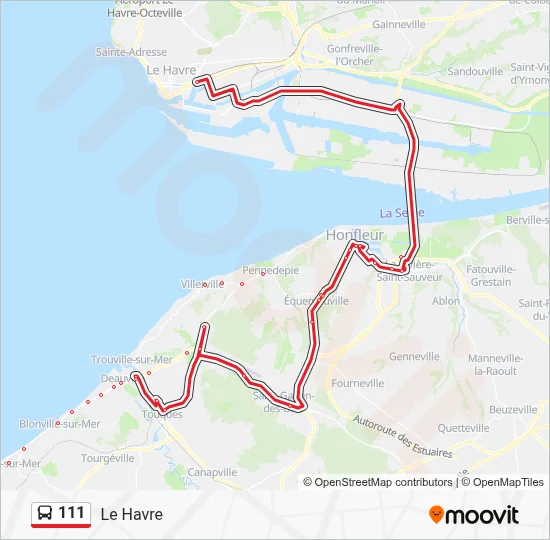 111 Bus Line Map