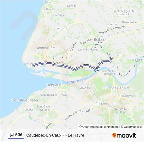 Plan de la ligne 506 de bus