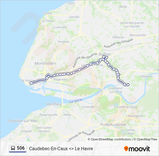 Plan de la ligne 506 de bus
