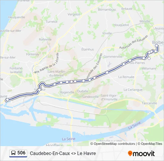 Mapa de 506 de autobús