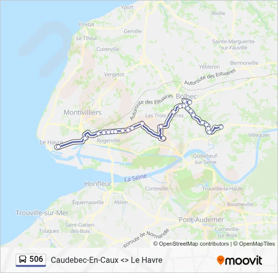 Mapa de 506 de autobús