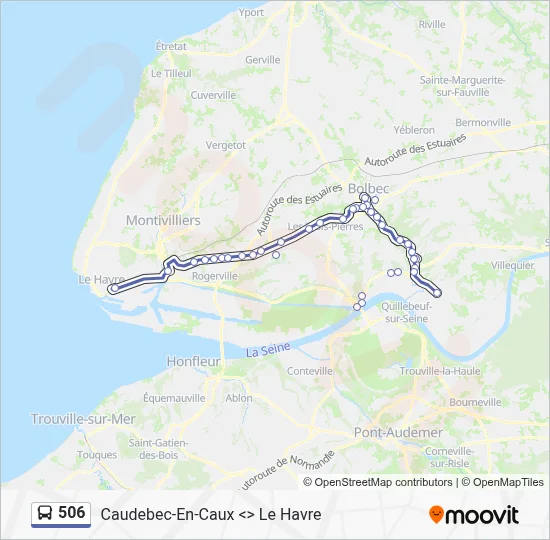 Mapa de 506 de autobús