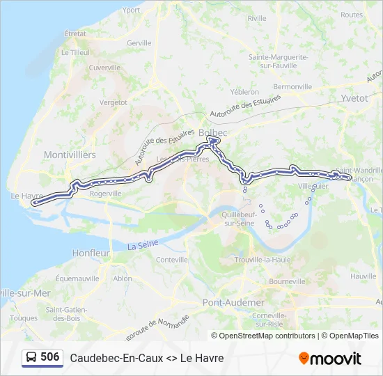 Mapa de 506 de autobús