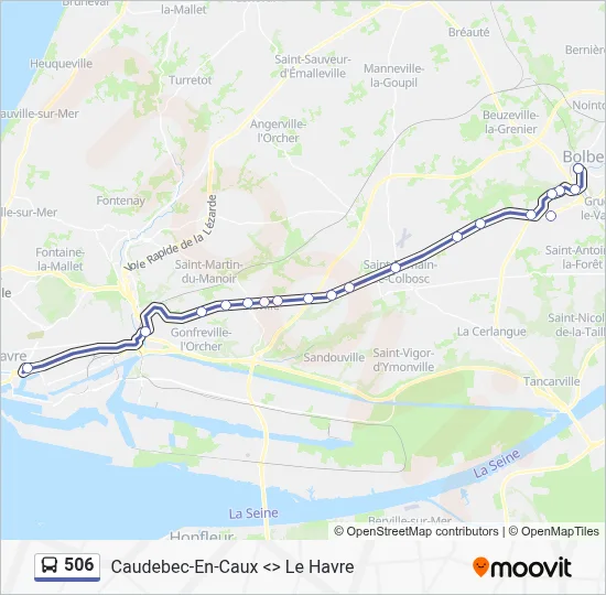 506 Bus Line Map