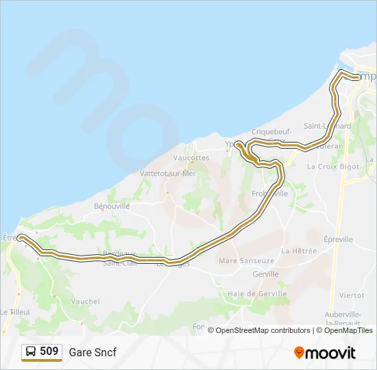 Plan de la ligne 509 de bus