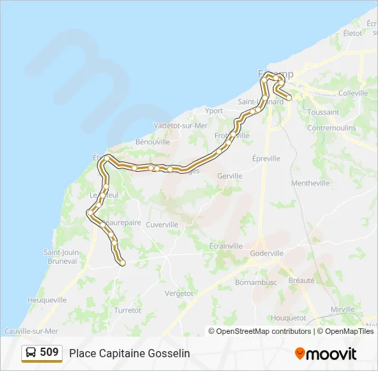 Plan de la ligne 509 de bus