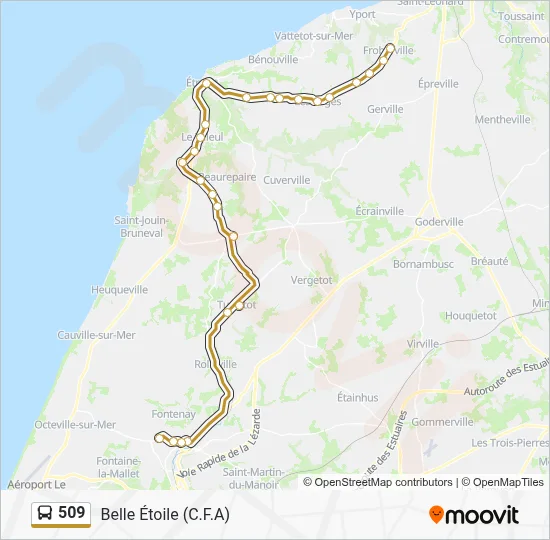 Mapa de 509 de autobús