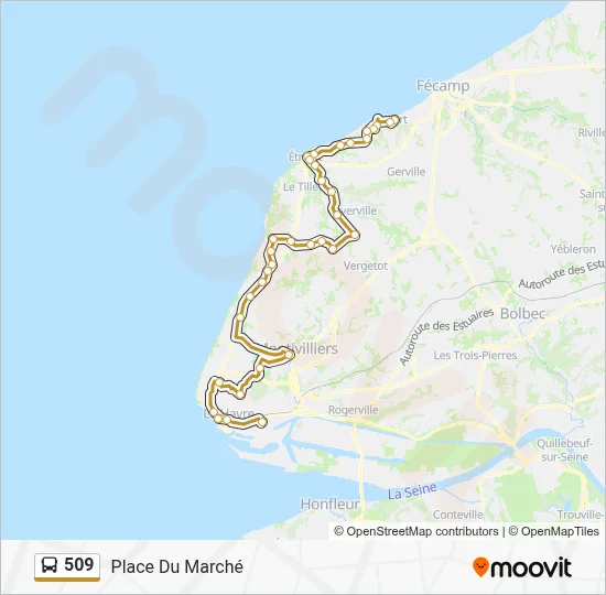 Plan de la ligne 509 de bus