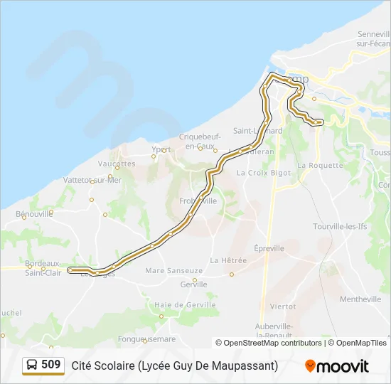 Mapa de 509 de autobús