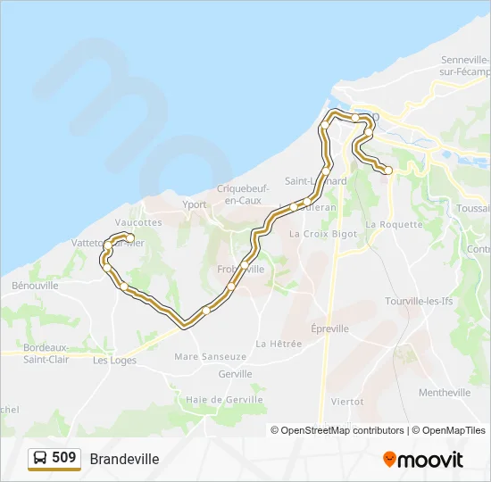 Mapa de 509 de autobús