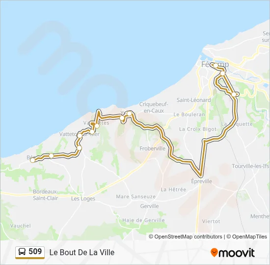 Mapa de 509 de autobús