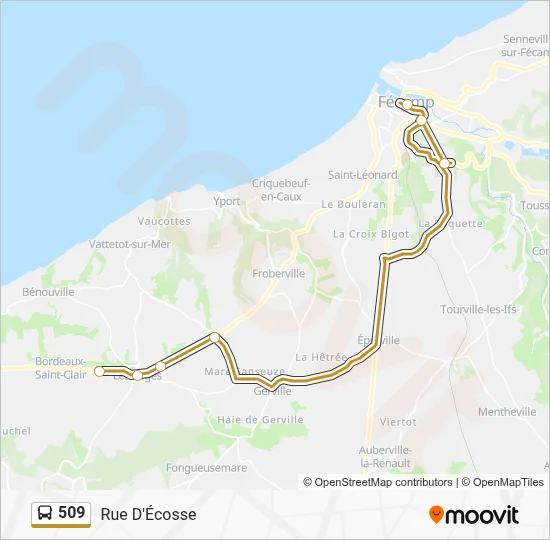 Mapa de 509 de autobús