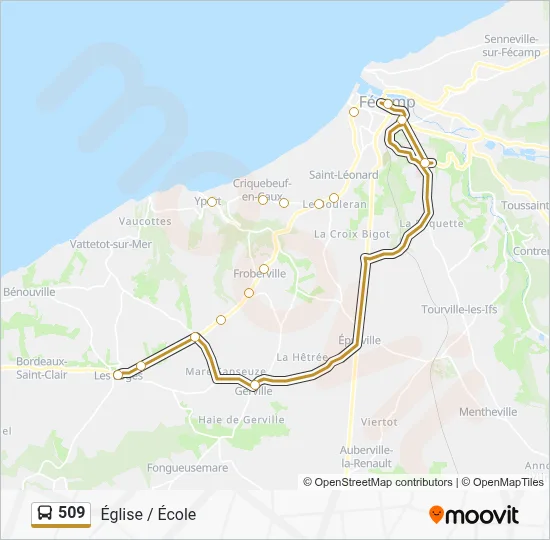 Mapa de 509 de autobús