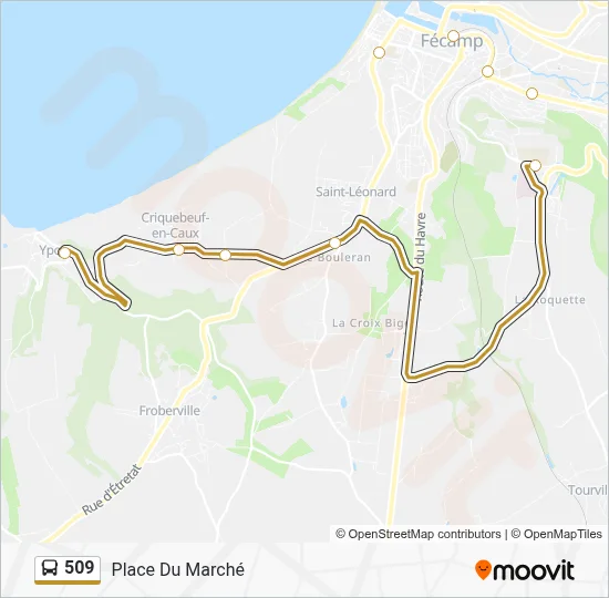 Mapa de 509 de autobús