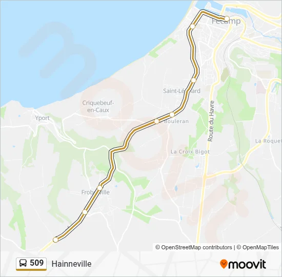 Mapa de 509 de autobús