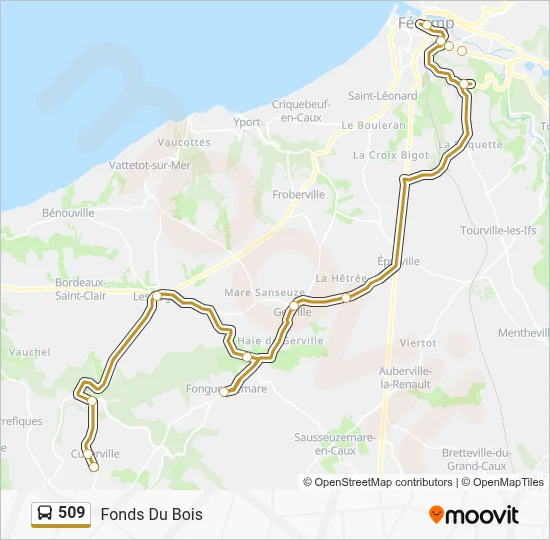 Mapa de 509 de autobús