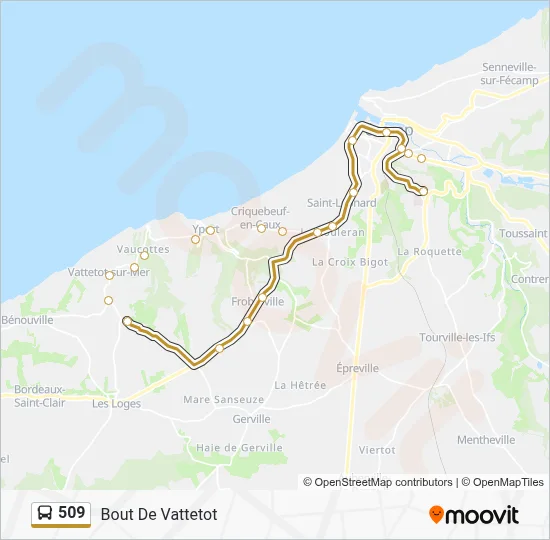 Mapa de 509 de autobús