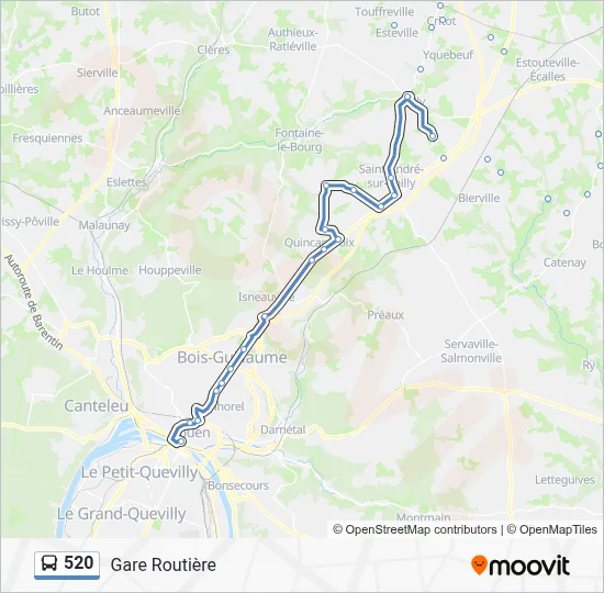 Mapa de 520 de autobús