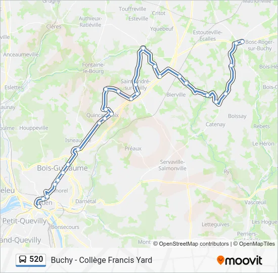 Mapa de 520 de autobús