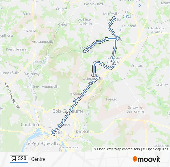 Plan de la ligne 520 de bus