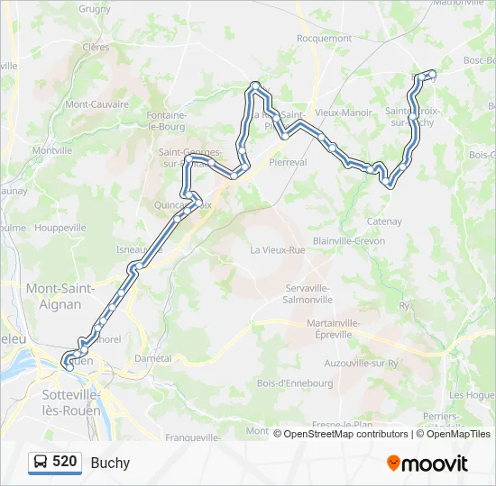520 Bus Line Map