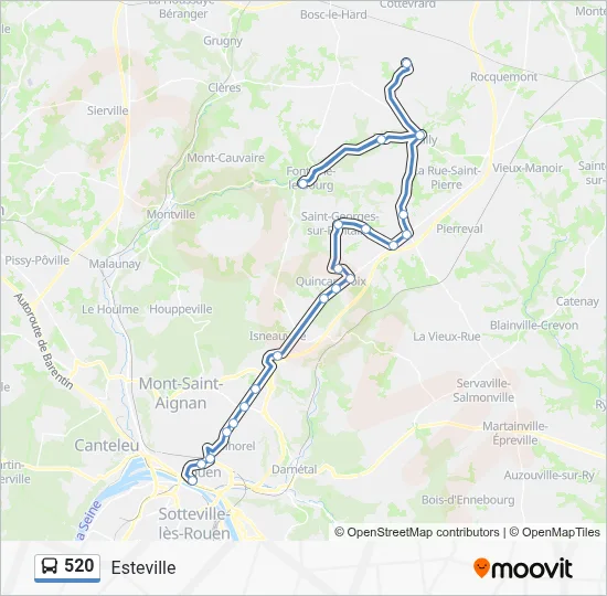 Plan de la ligne 520 de bus