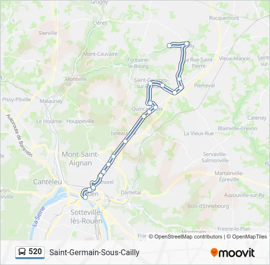 Mapa de 520 de autobús