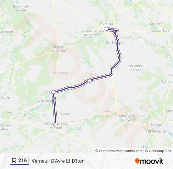 216 Bus Line Map