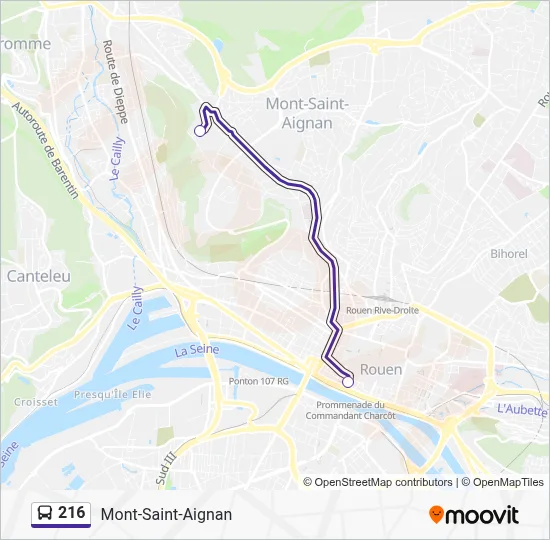 216 Bus Line Map