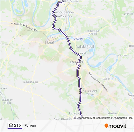 216 Bus Line Map